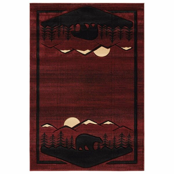 United Weavers Of America Cottage Treetops Burgundy Area Rectangle Rug, 5 ft. 3 in. x 7 ft. 6 in. 2055 41234 69